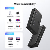 Adaptor UGREEN KVM Switch CM568 (90512), 5x HDMI, IR to HDMI 4K@60Hz, RGB Video, Supports 3D, Telecomanda, Lpcm2.0