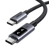 Cablu UGREEN de date L509 (35513), USB-C to USB-C, 5A, 100W, 3m, Nylon, gri