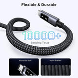 Cablu UGREEN de date L509 (35512), USB-C to USB-C, 5A, 100W, 2m, Nylon, gri