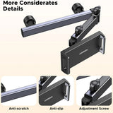 Suport auto UGREEN LP904 (55443), pentru Headrest, Dual Telescopic Brat, 360A° Rotatie, pentru Telefon, Tablet up to 9.84, negru