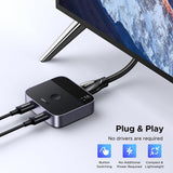 Adaptor UGREEN KVM Switch AW502 (55451), 2x Type-C to HDMI, 4K@60Hz, 24-bit/30-bit, RGB