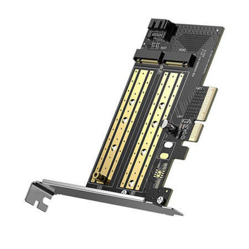 UGREEN Expansion Card CM302 (70504), M.2 SATA + M.2 NVMe to PCI-E X4, 32Gbps (PCI-E), 6Gbps (SATA), Negru