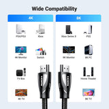 Cablu audio UGREEN Video Cable HD140 (80402), HDMI to HDMI, 8K@60Hz, 48Gbps High Speed, Audio-Video, ARC, HDR, 1.5m, negru