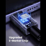 Cablu UGREEN de date L512 (35985), USB-C to Type-C, Incarcare rapida, PD100W, 5A, 480Mbps, 0.5m, gri