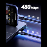 Cablu UGREEN de date L512 (45065), USB-C to Type-C, Incarcare rapida, PD100W, 5A, 480Mbps, 3m, gri