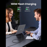 Cablu UGREEN de date L512 (45065), USB-C to Type-C, Incarcare rapida, PD100W, 5A, 480Mbps, 3m, gri