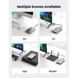 UGREEN Hard Drive Enclosure CM300 (70498), USB to USB-C Cable, HDD/SSD, SATA, Support ESD Anti-static, 6Gbps, Gri