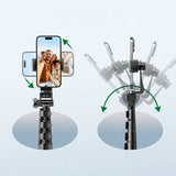 Selfie stick UGREEN LP680 (15609), cu Tripod, Stable, Reglabil, 360°, Bluetooth Remote, 4-7.2inch Device, 1.8m, negru