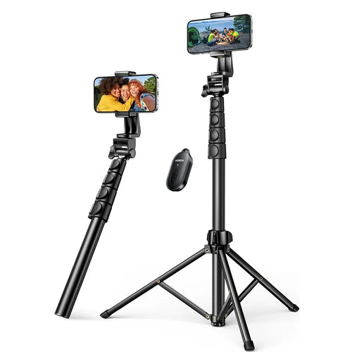 Selfie stick UGREEN LP680 (15609), cu Tripod, Stable, Reglabil, 360°, Bluetooth Remote, 4-7.2inch Device, 1.8m, negru