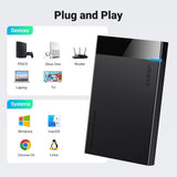 UGREEN Hard Drive Enclosure US221 (30848), USB to Micro-B Cable Included, HDD/SSD Rack, SATA, 5Gbps, Negru
