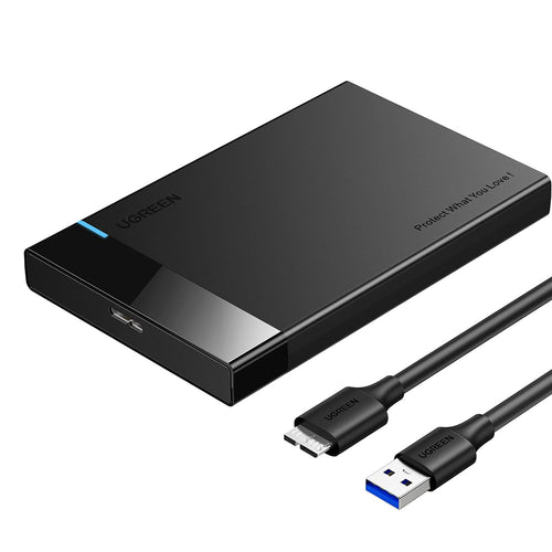 UGREEN Hard Drive Enclosure US221 (30848), USB to Micro-B Cable Included, HDD/SSD Rack, SATA, 5Gbps, Negru