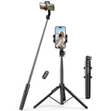 Selfie stick UGREEN LP586 (15062), cu Tripod Telescopic, Bluetooth Telecomanda, 4-7.2inch Devices, 1596mm, negru