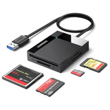 Cititor de carduri UGREEN Card Reader 4in1 CR125 (30333), USB3.0 to 1x SD Slot, 1x TF Slot, 1x CF Slot, 1x MS Slot, 170MB/s, negru