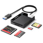 Cititor de carduri UGREEN Card Reader 4in1 CR125 (30333), USB3.0 to 1x SD Slot, 1x TF Slot, 1x CF Slot, 1x MS Slot, 170MB/s, negru