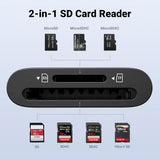 Cititor de carduri UGREEN Card Reader CM265 (35622), Type-C to TF/SD Card, Plug&Play, 170MB/s, 2TB, negru