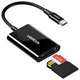 Cititor de carduri UGREEN Card Reader CM265 (35622), Type-C to TF/SD Card, Plug&Play, 170MB/s, 2TB, negru