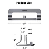 UGREEN Vertical Laptop Holder LP258 (20471), reglabil Stand, Single Slot, Up to 15.6, Argintiu
