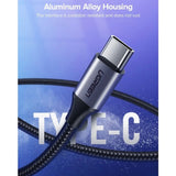 Cablu UGREEN de date US288 (60133), USB to Type-C, Incarcare rapida, 3A, 18W, 480Mbps, Nylon Braided, 2m, alb
