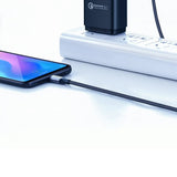 Cablu UGREEN de date US288 (60133), USB to Type-C, Incarcare rapida, 3A, 18W, 480Mbps, Nylon Braided, 2m, alb