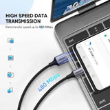Cablu UGREEN de date US288 (60133), USB to Type-C, Incarcare rapida, 3A, 18W, 480Mbps, Nylon Braided, 2m, alb