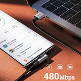 Cablu UGREEN de date Right Angle US284 (70255), USB to Type-C, Incarcare rapida, 18W, 3A, 480Mbps, QC3.0, 3m, gri