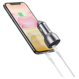 Incarcator auto UGREEN CD213 (70594), 2x USB-C, Incarcare rapida, 60W, LED Light, Thermal Guard, albastru