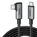 Cablu UGREEN de date US551 (90629), Incarcare rapida, USB-C to USB-C Angled, pentru VR, Gaming, Oculus Quest, 5Gbps, 60W, 5m, negru