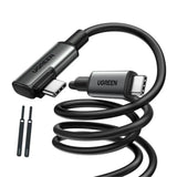 Cablu UGREEN de date US551 (90629), Incarcare rapida, USB-C to USB-C Angled, pentru VR, Gaming, Oculus Quest, 5Gbps, 60W, 5m, negru