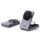 Incarcator wireless UGREEN W707 (45025), cu Incarcator retea, pentru Apple Watch, iPhone, AirPods, Qi2, 25W, gri