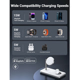 Incarcator wireless UGREEN CD278 (90326), pentru iPhone, Apple Watch, AirPods, Qi2, 25W, MFi Certified, alb