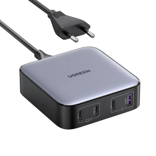 Statie de incarcare UGREEN Nexode CD328 (90928), cu Cablu, USB, 3x Type-C, GaN II, 4in1, Incarcare rapida, 100W, 2m, gri