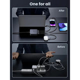 Statie de incarcare UGREEN Nexode CD328 (90928), cu Cablu, USB, 3x Type-C, GaN II, 4in1, Incarcare rapida, 100W, 2m, gri