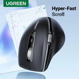 Mouse wireless UGREEN M751 (45792), 2.4Ghz, Bluetooth 5.4, High-Speed Scroll, 1000/1600/2400/3200/5000DPI, negru
