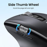 Mouse wireless UGREEN M751 (45792), 2.4Ghz, Bluetooth 5.4, High-Speed Scroll, 1000/1600/2400/3200/5000DPI, negru