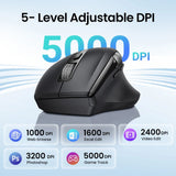 Mouse wireless UGREEN M751 (45792), 2.4Ghz, Bluetooth 5.4, High-Speed Scroll, 1000/1600/2400/3200/5000DPI, negru