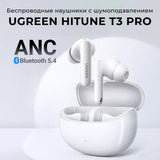 Casti wireless UGREEN HiTune T3 Pro WS206 (35725), Bluetooth 5.4, Active Zgomot-Cancelling, 400mAh, alb