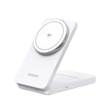 Incarcator wireless UGREEN W706 (45057), MagSafe, 2in1, pentru iPhone, AirPods, USB-C Cable, 20W, 3A, Qi2, MPP, 1m, alb