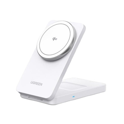 Incarcator wireless UGREEN W706 (45057), MagSafe, 2in1, pentru iPhone, AirPods, USB-C Cable, 20W, 3A, Qi2, MPP, 1m, alb