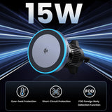 Suport auto UGREEN cu Wireless Charging W708 (35970), pentru Grila ventilatie, Qi2 15W, LED, N52 Magnets, Integrat Smart Chip, gri