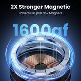 Suport auto UGREEN cu Wireless Charging W708 (35970), pentru Grila ventilatie, Qi2 15W, LED, N52 Magnets, Integrat Smart Chip, gri