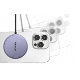 Incarcator wireless UGREEN Magnetic W703 (55206), Incarcare rapida, Universal, Qi2, 15W, 360°, Integrat Type-C Cable, 1.5m, gri