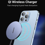 Incarcator wireless UGREEN Incarcator Wireless CD245 (30233), Qi, 15W, MagSafe, Aluminum Alloy, Strong Magnets, USB-C Cable Included, 1.5m, gri