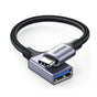Adaptor UGREEN OTG Adaptor Cablu US378 (70889), Type-C to USB, Plug & Play, 5Gbps, Braided Nylon, 15cm, Gri