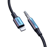 Cablu audio UGREEN Aluminium Shell US315 (70509), Lightning to Jack 3.5mm, MFi Certified, 1m, negru