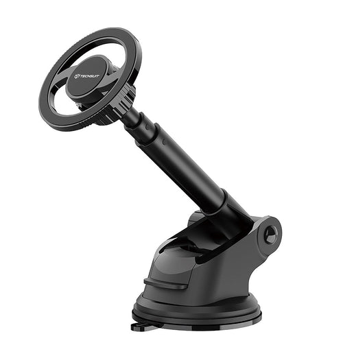 Suport auto Techsuit MagProX (S12), pentru Bord, MagSafe Compatibil, 360A° Rotatie, Ventuza Mounting Baza, negru