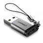 Adaptor UGREEN OTG Adapter US276 (50533), USB to Type-C, Audio Support, 3A, QC3.0, FCP, AFC, 5Gbps, cu Lanyard, Gri