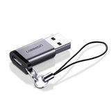 Adaptor UGREEN OTG Adapter US276 (50533), USB to Type-C, Audio Support, 3A, QC3.0, FCP, AFC, 5Gbps, cu Lanyard, Gri