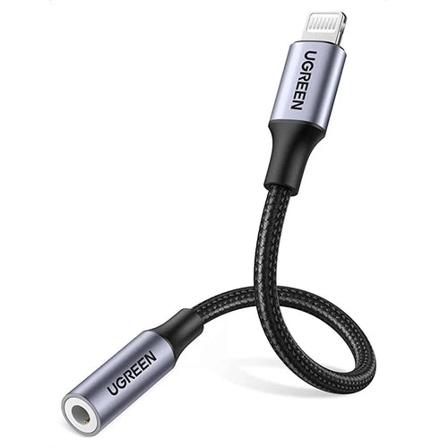 Adaptor UGREEN, Audio Cable Us211 30756 Lightning to Jack 3 5mm 10cm Koff A3d2de, Negru