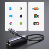Adaptor UGREEN Ethernet Adapter CM483 (40322), USB-C to RJ45 LAN Port, Plug & Play, Windows, Linux, Macos, 1000Mbps