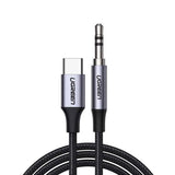 Cablu audio UGREEN CM450 (20192), Type-C to 3.5mm Jack, DAC Chip, Plug&Play, Flexible, High Durability, 1m, gri